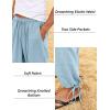 imageCOOFANDY Mens Cotton Linen Pants Casual Harem Pants Elastic Waist Beach Boho Yoga TrousersBlue