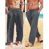 imageCOOFANDY Mens Cotton Linen Pants Casual Harem Pants Elastic Waist Beach Boho Yoga TrousersDark Grey