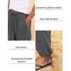imageCOOFANDY Mens Cotton Linen Pants Casual Harem Pants Elastic Waist Beach Boho Yoga TrousersDark Grey