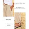 imageCOOFANDY Mens Cotton Linen Pants Casual Harem Pants Elastic Waist Beach Boho Yoga TrousersLight Khaki