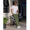 imageCOOFANDY Mens Linen Casual Pants Elastic Waist Beach Pants Lightweight Drawstring Summer Yoga PantsArmy Green