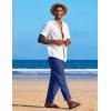 imageCOOFANDY Mens Linen Harem Drawstring Pants Casual Elastic Waist Lightweight Trouser Hippie Summer Beach Yoga PantsRoyal Blue