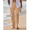 imageCOOFANDY Mens Linen Pants Drawstring Casual Loose Fit Beach Summer Pants Lightweight Linen Trousers Yoga PantsLight Tan