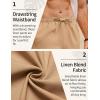 imageCOOFANDY Mens Linen Pants Drawstring Casual Loose Fit Beach Summer Pants Lightweight Linen Trousers Yoga PantsLight Tan