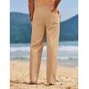 imageCOOFANDY Mens Linen Pants Drawstring Casual Loose Fit Beach Summer Pants Lightweight Linen Trousers Yoga PantsLight Tan