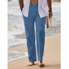 imageCOOFANDY Mens Linen Pants Drawstring Casual Loose Fit Beach Summer Pants Lightweight Linen Trousers Yoga PantsMarine Blue