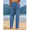 imageCOOFANDY Mens Linen Pants Drawstring Casual Loose Fit Beach Summer Pants Lightweight Linen Trousers Yoga PantsMarine Blue