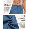 imageCOOFANDY Mens Linen Pants Drawstring Casual Loose Fit Beach Summer Pants Lightweight Linen Trousers Yoga PantsMarine Blue