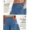 imageCOOFANDY Mens Linen Pants Drawstring Casual Loose Fit Beach Summer Pants Lightweight Linen Trousers Yoga PantsMarine Blue