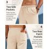 imageCOOFANDY Mens Linen Pants Drawstring Casual Loose Fit Beach Summer Pants Lightweight Linen Trousers Yoga PantsMoon Gray