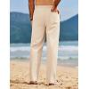 imageCOOFANDY Mens Linen Pants Drawstring Casual Loose Fit Beach Summer Pants Lightweight Linen Trousers Yoga PantsMoon Gray