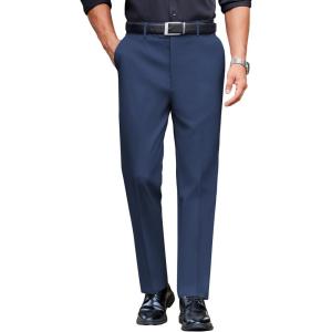 imageCOOFANDY Mens Classic Casual Dress Pants Expandable Waist Suit Pant Slim Fit Flat Front SlacksBlue