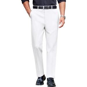imageCOOFANDY Mens Classic Casual Dress Pants Expandable Waist Suit Pant Slim Fit Flat Front SlacksWhite
