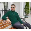 imageCOOFANDY Mens Casual Slim Fit Turtleneck T Shirts Lightweight Basic Cotton PulloversDark Green