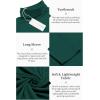 imageCOOFANDY Mens Casual Slim Fit Turtleneck T Shirts Lightweight Basic Cotton PulloversDark Green