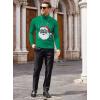 imageCOOFANDY Mens Casual Slim Fit Turtleneck T Shirts Lightweight Basic Cotton PulloversGreen Santa Claus