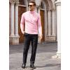 imageCOOFANDY Mens Casual Slim Fit Turtleneck T Shirts Lightweight Basic Cotton PulloversLight Pink