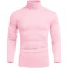 imageCOOFANDY Mens Casual Slim Fit Turtleneck T Shirts Lightweight Basic Cotton PulloversLight Pink