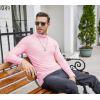 imageCOOFANDY Mens Casual Slim Fit Turtleneck T Shirts Lightweight Basic Cotton PulloversLight Pink