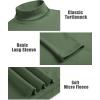 imageCOOFANDY Mens Turtle Neck Shirts High Neck Mock Neck T Shirts Long Sleeve Slim Fit Sweater Casual Thermal PulloverArmy Green