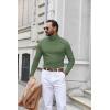 imageCOOFANDY Mens Turtle Neck Shirts High Neck Mock Neck T Shirts Long Sleeve Slim Fit Sweater Casual Thermal PulloverArmy Green