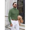 imageCOOFANDY Mens Turtle Neck Shirts High Neck Mock Neck T Shirts Long Sleeve Slim Fit Sweater Casual Thermal PulloverArmy Green