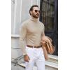 imageCOOFANDY Mens Turtle Neck Shirts High Neck Mock Neck T Shirts Long Sleeve Slim Fit Sweater Casual Thermal PulloverBeige