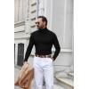 imageCOOFANDY Mens Turtle Neck Shirts High Neck Mock Neck T Shirts Long Sleeve Slim Fit Sweater Casual Thermal PulloverBlack