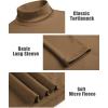 imageCOOFANDY Mens Turtle Neck Shirts High Neck Mock Neck T Shirts Long Sleeve Slim Fit Sweater Casual Thermal PulloverBrown