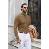 imageCOOFANDY Mens Turtle Neck Shirts High Neck Mock Neck T Shirts Long Sleeve Slim Fit Sweater Casual Thermal PulloverBrown