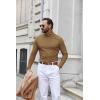 imageCOOFANDY Mens Turtle Neck Shirts High Neck Mock Neck T Shirts Long Sleeve Slim Fit Sweater Casual Thermal PulloverBrown