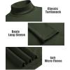 imageCOOFANDY Mens Turtle Neck Shirts High Neck Mock Neck T Shirts Long Sleeve Slim Fit Sweater Casual Thermal PulloverDark Army Green
