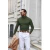 imageCOOFANDY Mens Turtle Neck Shirts High Neck Mock Neck T Shirts Long Sleeve Slim Fit Sweater Casual Thermal PulloverDark Army Green