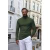 imageCOOFANDY Mens Turtle Neck Shirts High Neck Mock Neck T Shirts Long Sleeve Slim Fit Sweater Casual Thermal PulloverDark Army Green