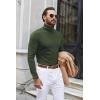 imageCOOFANDY Mens Turtle Neck Shirts High Neck Mock Neck T Shirts Long Sleeve Slim Fit Sweater Casual Thermal PulloverDark Army Green