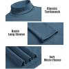 imageCOOFANDY Mens Turtle Neck Shirts High Neck Mock Neck T Shirts Long Sleeve Slim Fit Sweater Casual Thermal PulloverDark Blue