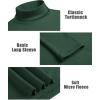 imageCOOFANDY Mens Turtle Neck Shirts High Neck Mock Neck T Shirts Long Sleeve Slim Fit Sweater Casual Thermal PulloverGreen