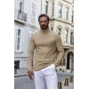 imageCOOFANDY Mens Turtle Neck Shirts High Neck Mock Neck T Shirts Long Sleeve Slim Fit Sweater Casual Thermal PulloverKhaki