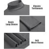 imageCOOFANDY Mens Turtle Neck Shirts High Neck Mock Neck T Shirts Long Sleeve Slim Fit Sweater Casual Thermal PulloverLight Grey