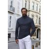 imageCOOFANDY Mens Turtle Neck Shirts High Neck Mock Neck T Shirts Long Sleeve Slim Fit Sweater Casual Thermal PulloverNavy Blue