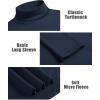 imageCOOFANDY Mens Turtle Neck Shirts High Neck Mock Neck T Shirts Long Sleeve Slim Fit Sweater Casual Thermal PulloverNavy Blue