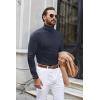 imageCOOFANDY Mens Turtle Neck Shirts High Neck Mock Neck T Shirts Long Sleeve Slim Fit Sweater Casual Thermal PulloverNavy Blue