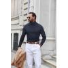 imageCOOFANDY Mens Turtle Neck Shirts High Neck Mock Neck T Shirts Long Sleeve Slim Fit Sweater Casual Thermal PulloverNavy Blue