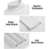 imageCOOFANDY Mens Turtle Neck Shirts High Neck Mock Neck T Shirts Long Sleeve Slim Fit Sweater Casual Thermal PulloverWhite