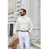 imageCOOFANDY Mens Turtle Neck Shirts High Neck Mock Neck T Shirts Long Sleeve Slim Fit Sweater Casual Thermal PulloverWhite