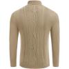 imageCOOFANDY Mens Turtleneck Sweater Slim Fit Casual Warm Twisted Knitted Pullover Sweaters01khaki