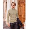 imageCOOFANDY Mens Turtleneck Sweater Slim Fit Casual Warm Twisted Knitted Pullover Sweaters01khaki