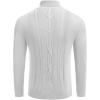 imageCOOFANDY Mens Turtleneck Sweater Slim Fit Casual Warm Twisted Knitted Pullover Sweaters01white