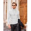imageCOOFANDY Mens Turtleneck Sweater Slim Fit Casual Warm Twisted Knitted Pullover Sweaters01white