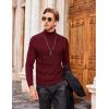 imageCOOFANDY Mens Turtleneck Sweater Slim Fit Casual Warm Twisted Knitted Pullover Sweaters01wine Red